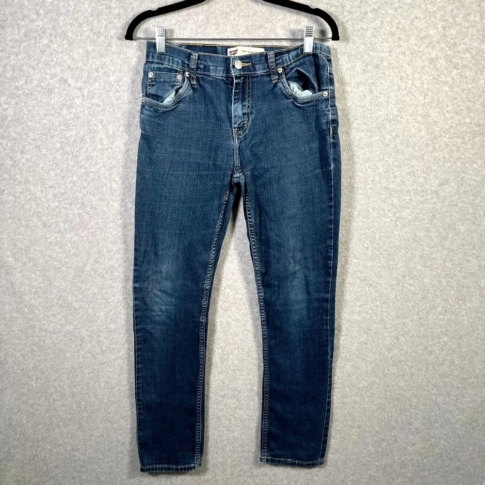 Levi's 512 Jeans Boys 12 Blue Denim Medium Wash Everyday Wear Slim Tapered Leg‎